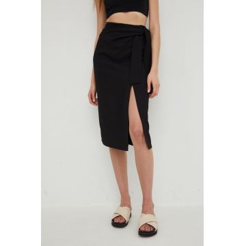 Answear Lab fusta culoarea negru, midi, creion