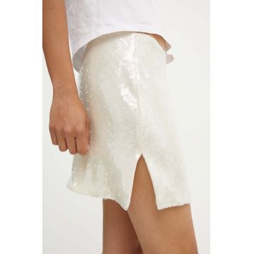 Rotate fusta Sequins Mini Skirt culoarea bej, mini, drept, 112870857