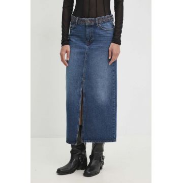 BA&SH fusta jeans midi, drept, 1H24MATH