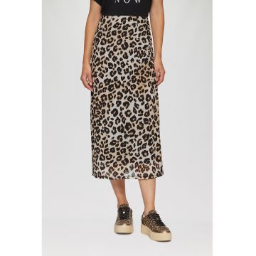 Fusta midi cu animal print