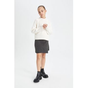 Fusta-pantaloni mini cu model uni