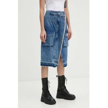 Moschino Jeans fusta jeans midi, drept, 0101.8221