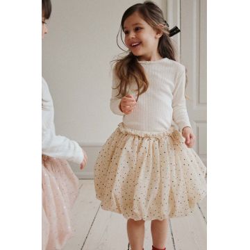 Konges Sløjd fusta fete FAIRY BALLOON SKIRT culoarea bej, mini, evazati, KS101512