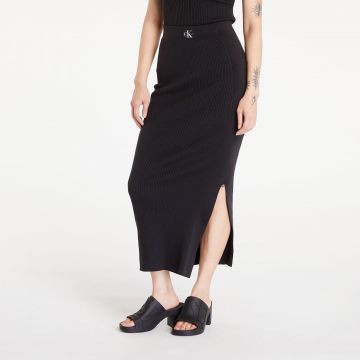 Calvin Klein Jeans Soft Ribbed Lyocell Maxi Skirt Black