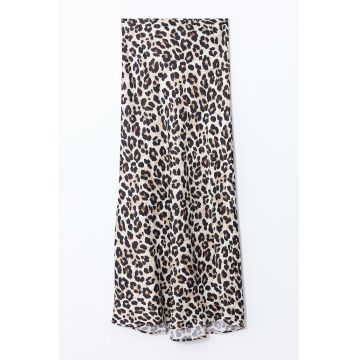 Fusta de satin cu animal print