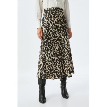 Fusta midi cu model animal print