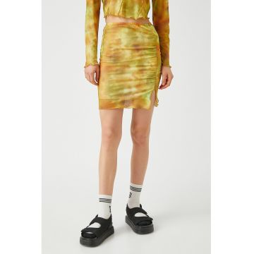 Fusta tie-dye cu slit lateral